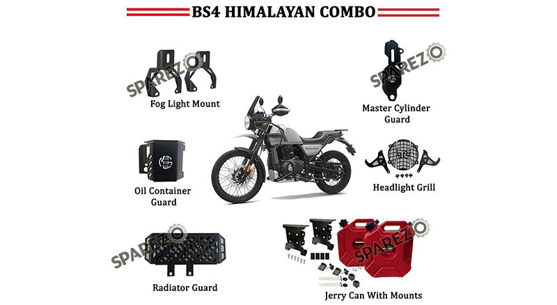 Royal Enfield Red Jerry Can Pair Combo of 6 PCS For Himalayan 411cc BS4