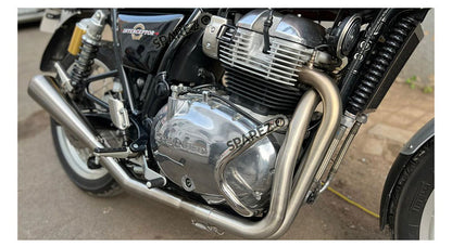 Royal Enfield Interceptor and GT 650 AEW SS 2in1 Exhaust Silencer Matt Finish