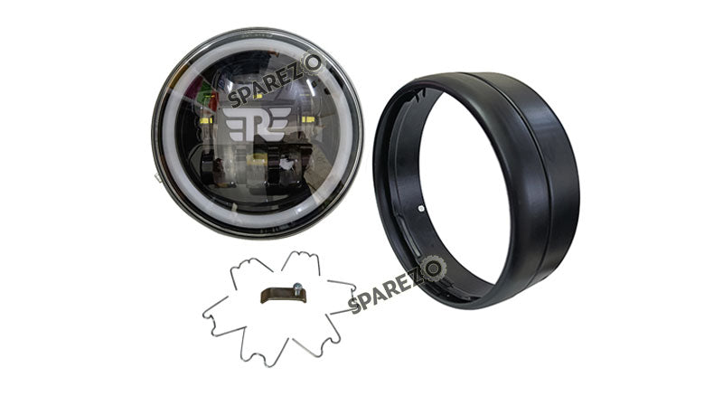 Royal Enfield Classic Reborn 350cc R Sign 7" LED Headlight With Black Rim 2022-2023