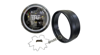 Royal Enfield Classic Reborn 350cc R Sign 7" LED Headlight With Black Rim 2022-2023