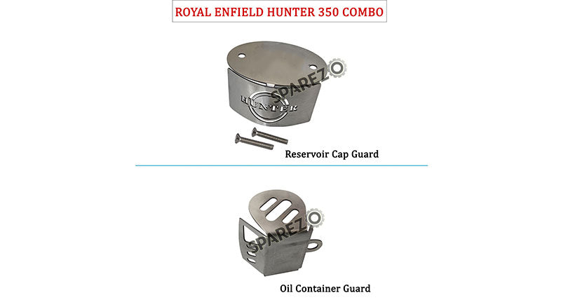 Royal Enfield Hunter 350 Oil Container Guard and Reservoir Cap Silver