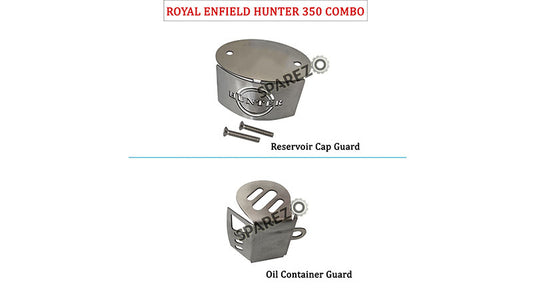 Royal Enfield Hunter 350 Oil Container Guard and Reservoir Cap Silver