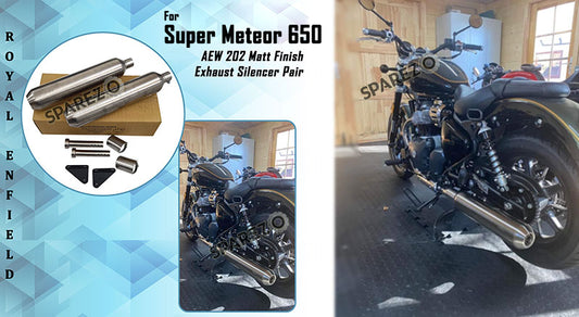 Royal Enfield Super Meteor 650 SS AEW TE 202 Exhaust Silencer Pair