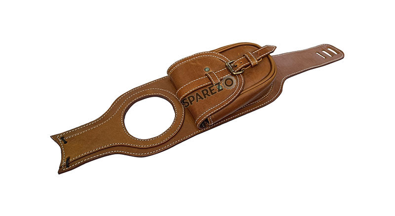 Royal Enfield Meteor 350 Fuel Gas Tank Belt With Pouch Tan Brown