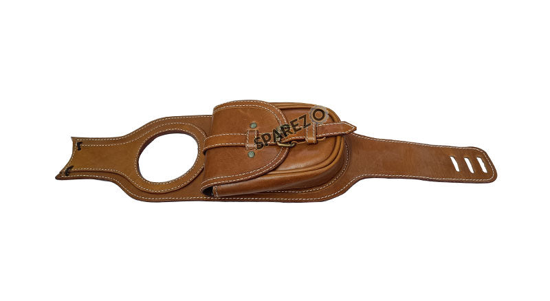Royal Enfield Meteor 350 Fuel Gas Tank Belt With Pouch Tan Brown