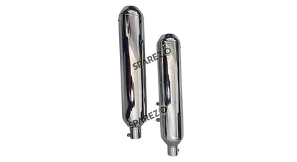 Royal Enfield Super Meteor 650 AEW 202 Chrome Exhaust Silencer LH and RH Pair