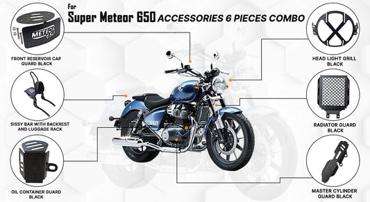 Royal Enfield Super Meteor 6 Pcs Accessories Combo Black