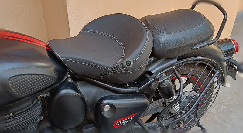 Royal Enfield Classic Reborn 350 Front Customized Black Premium Touring Seat