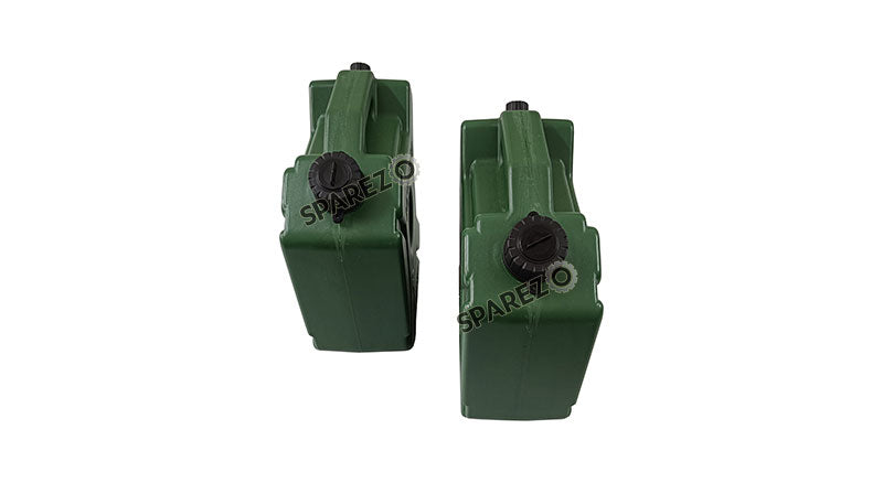 Royal Enfield Himalayan 411 cc BS4 LH-RH Jerry Can Pair With Mount Green Color