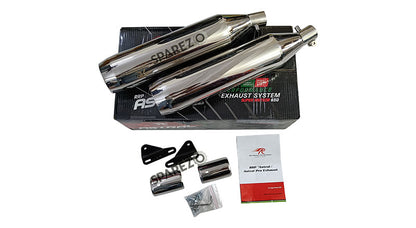 Royal Enfield Super Meteor 650 Red Rooster SS Exhaust Silencer Polished
