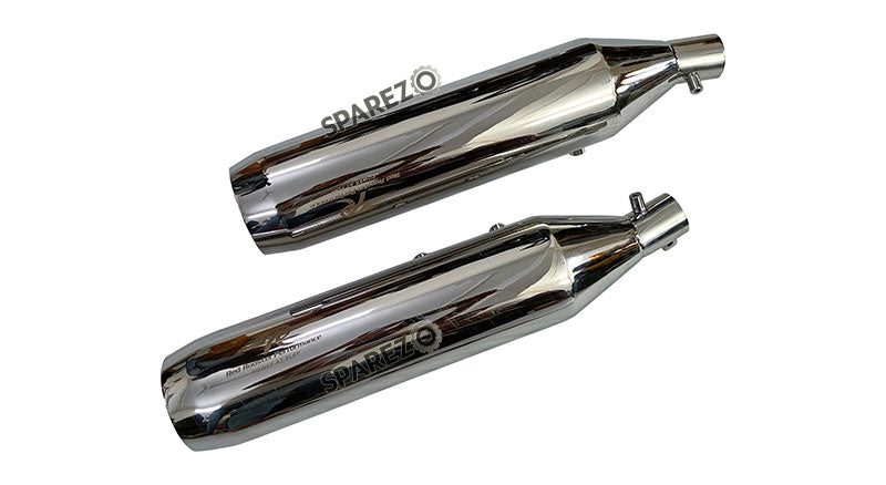 Royal Enfield Super Meteor 650 Red Rooster SS Exhaust Silencer Polished