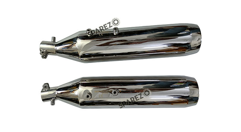 Royal Enfield Super Meteor 650 Red Rooster SS Exhaust Silencer Polished