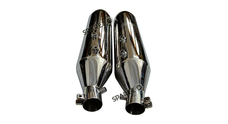 Royal Enfield Super Meteor 650 Red Rooster SS Exhaust Silencer Polished