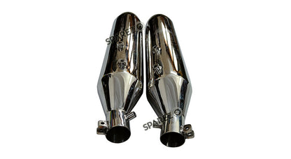 Royal Enfield Super Meteor 650 Red Rooster SS Exhaust Silencer Polished