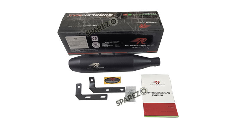 Royal Enfield Meteor 350-Hunter-Classic Reborn 350 Red Rooster Silencer Black