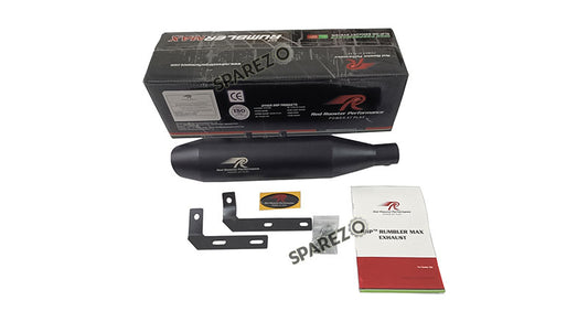 Royal Enfield Meteor 350-Hunter-Classic Reborn 350 Red Rooster Silencer Black