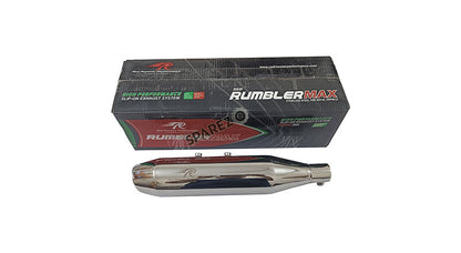 Royal Enfield Meteor 350-Hunter-Classic Reborn 350 Red Rooster Silencer Polished