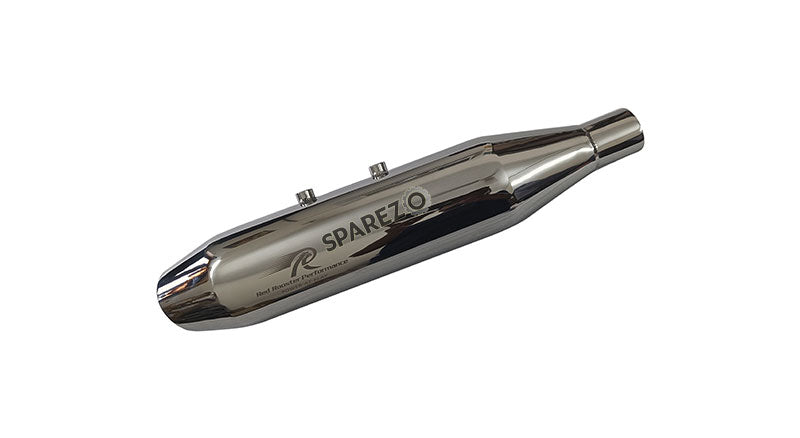 Royal Enfield Meteor 350-Hunter-Classic Reborn 350 Red Rooster Silencer Polished