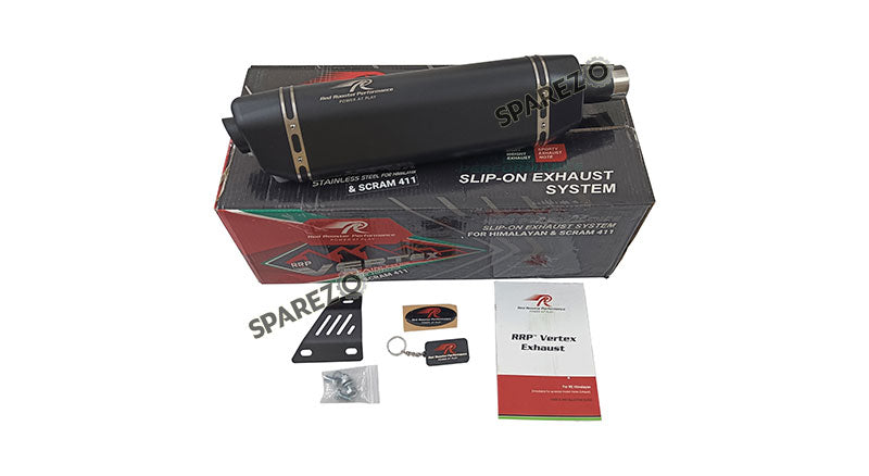 Royal Enfield Himalayan and Scram 411 Red Rooster S S Exhaust Silencer Black