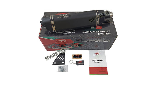 Royal Enfield Himalayan and Scram 411 Red Rooster S S Exhaust Silencer Black