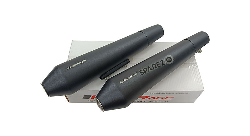 Royal Enfield GT and Interceptor 650 PoweRage Short Exhaust Silencer Black