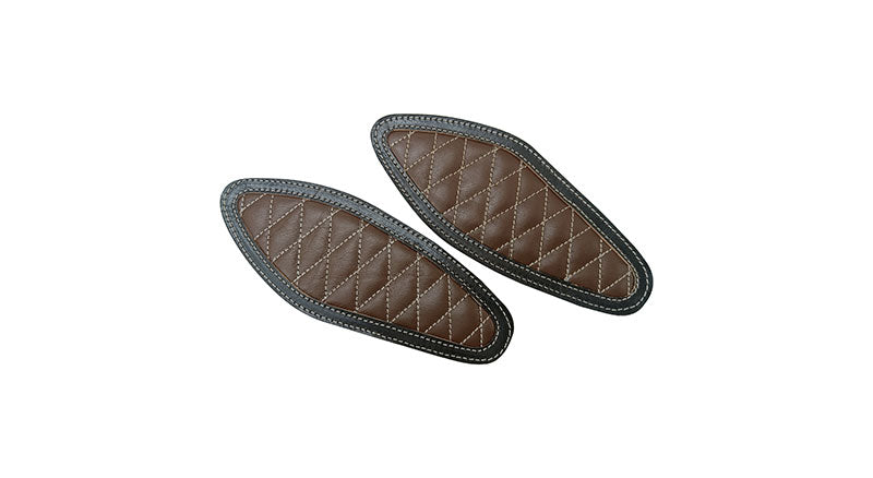 Royal Enfield Hunter 350 Genuine Leather Diamond Design Tank Pad Coffee Brown D2