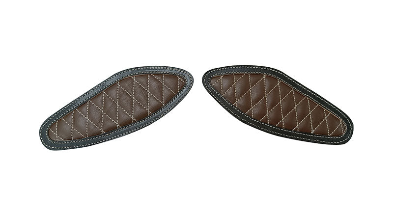 Royal Enfield Hunter 350 Genuine Leather Diamond Design Tank Pad Coffee Brown D2
