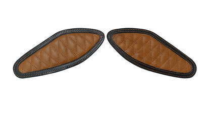 Royal Enfield Hunter 350 Genuine Leather Diamond Design Tank Pad Brown D3