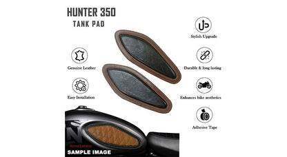 Royal Enfield Hunter 350 Genuine Leather Tank Pad Black D4