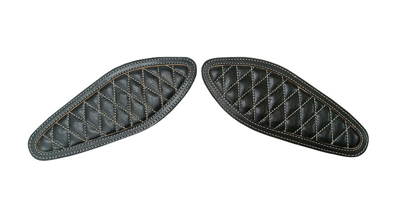 Royal Enfield Hunter 350 Genuine Leather Diamond Design Tank Pad Black D5