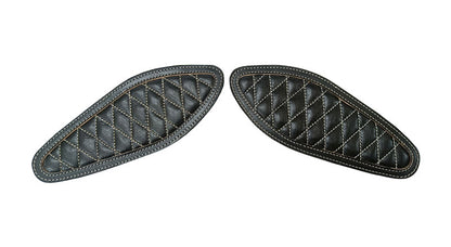 Royal Enfield Hunter 350 Genuine Leather Diamond Design Tank Pad Black D5