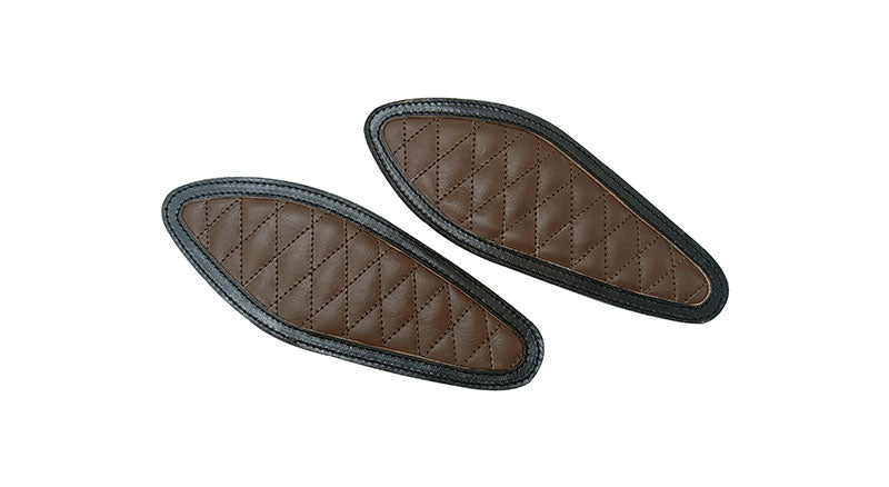 Royal Enfield Hunter 350 Genuine Leather Diamond Design Tank Pad Coffee Brown D7