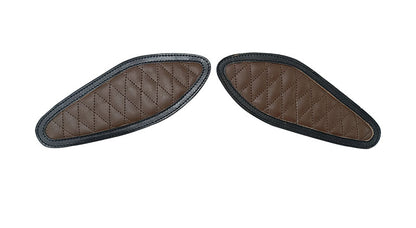 Royal Enfield Hunter 350 Genuine Leather Diamond Design Tank Pad Coffee Brown D7