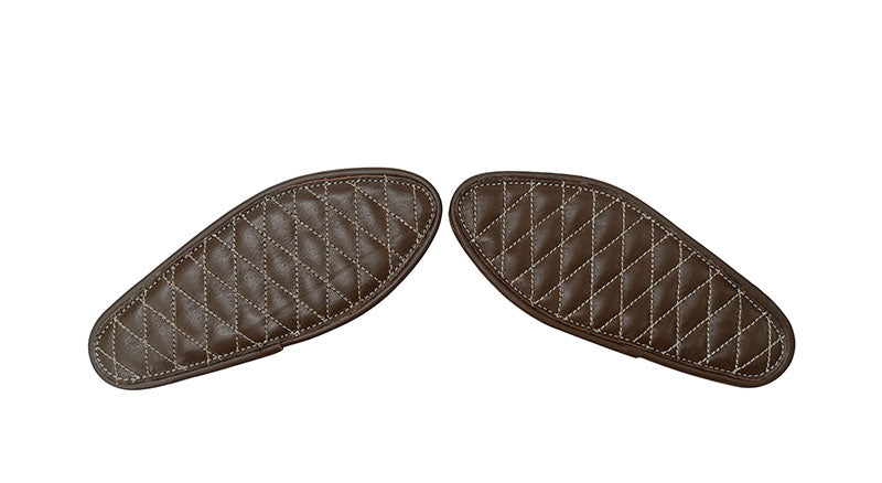 Royal Enfield Hunter 350 Genuine Leather Diamond Design Tank Pad Dark Brown D9