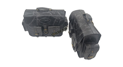 For Royal Enfield Super Meteor 650 Black Pannier Bags Pair With Mountings