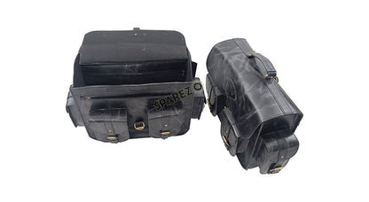 For Royal Enfield Super Meteor 650 Black Pannier Bags Pair With Mountings