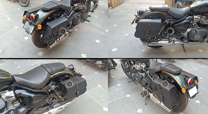For Royal Enfield Super Meteor 650 Black Bags With Saddle Stay Mounting