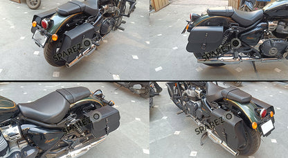 For Royal Enfield Super Meteor 650 Black Bags With Saddle Stay Mounting