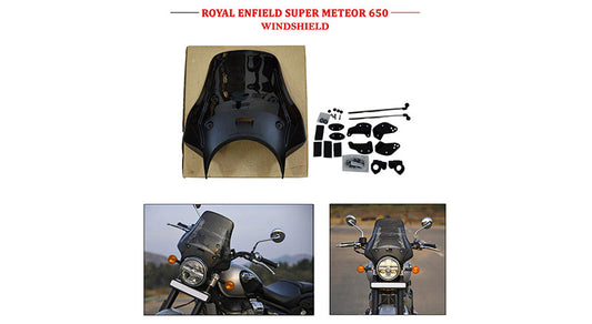 For Royal Enfield Super Meteor 650 Wanderer Premium Windshield Smoked Screen