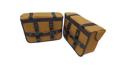 For Royal Enfield Super Meteor 650 Canvas Pannier bags with Mounting Pair