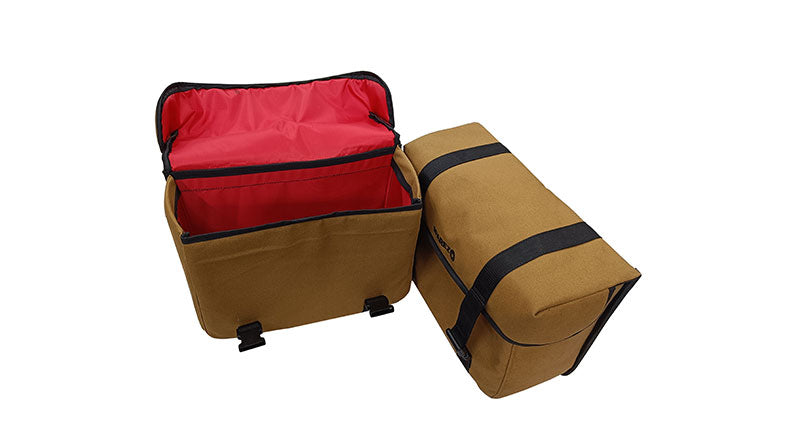 For Royal Enfield Super Meteor 650 Canvas Pannier bags with Mounting Pair