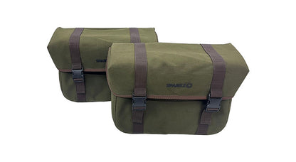 For Royal Enfield Super Meteor 650 Olive Canvas Pannier bags with Mounting
