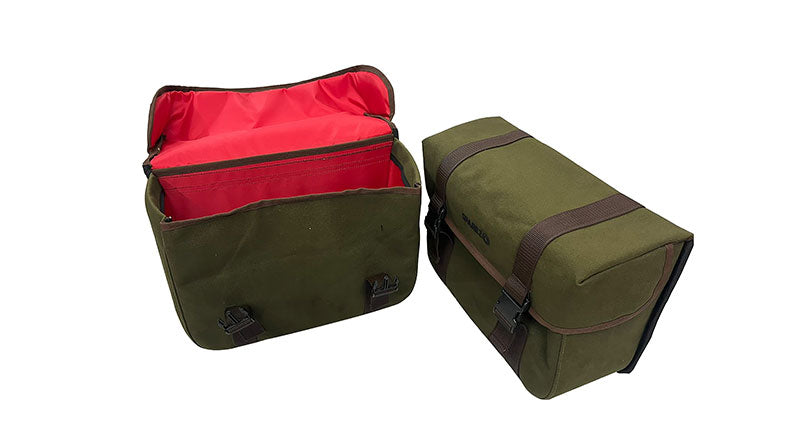 For Royal Enfield Super Meteor 650 Olive Canvas Pannier bags with Mounting