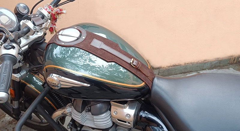 For Royal Enfield Super Meteor 650 Fuel Gas Tank Belt Brown