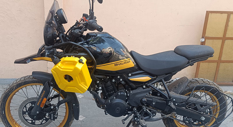For Royal Enfield New Himalayan 450 RH-LH Yellow Jerry Can Pair with Mount