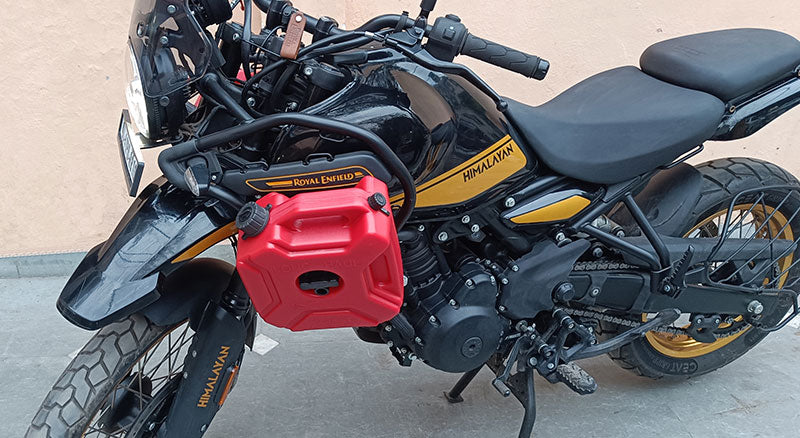 For Royal Enfield New Himalayan 450 RH-LH Red Jerry Can Pair with Mount