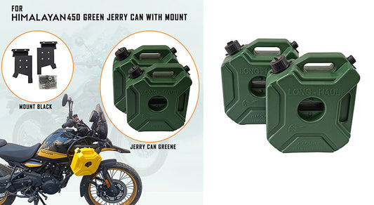 For Royal Enfield New Himalayan 450 RH-LH Green Jerry Can Pair with Mount