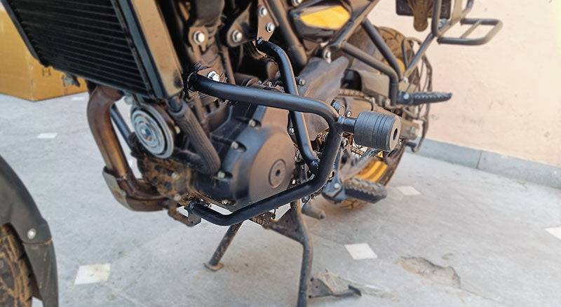 For Royal Enfield New Himalayan 450 Engine Guard with Sliders Black