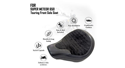 For Royal Enfield Super Meteor 650 Black Customized Touring Front Solo Seat