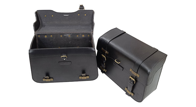 Fit For Royal Enfield Super Meteor 650 Pannier Bags With Saddle Stay Black